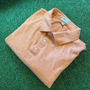 Peter Millar Men's Performance Golf Shirt Orange Size XL